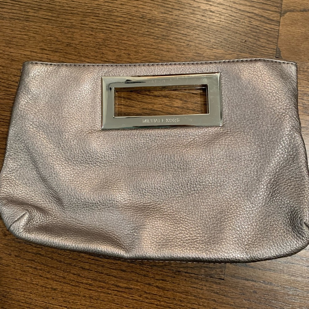 Michael Kors pewter clutch